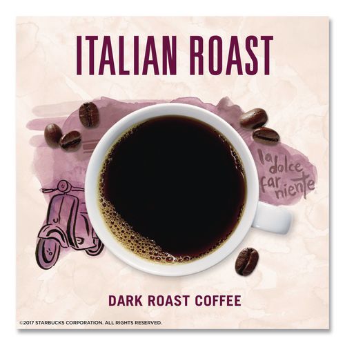 Image of Starbucks® VIA Ready Brew Coffee, 0.11 oz, Italian Roast, 8 Packets/Bag, 12 Bags/Carton