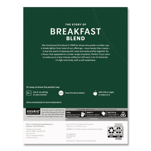Image of Starbucks® 12433992 Breakfast Blend K-Cups, 24/box