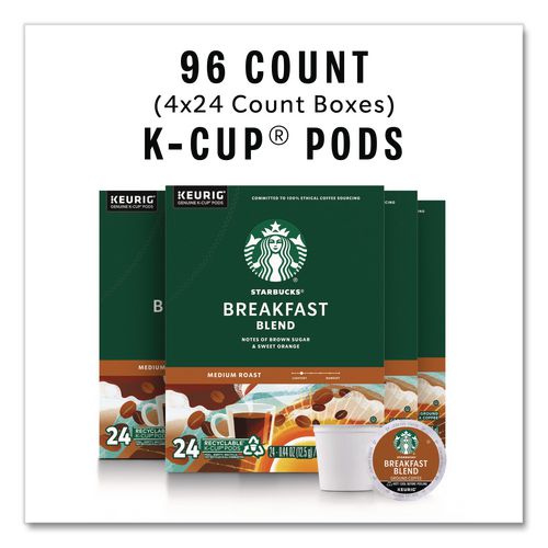 Image of Starbucks® 12433992 Breakfast Blend Coffee K-Cups, 96/carton