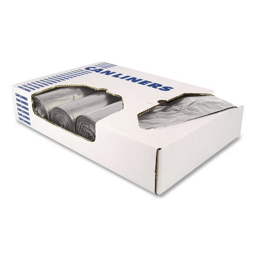 Image of Heritage H7846WS Linear Low-Density Can Liners, 45 Gal, 1.7 Mil, 39" X 46", Silver, 50/carton