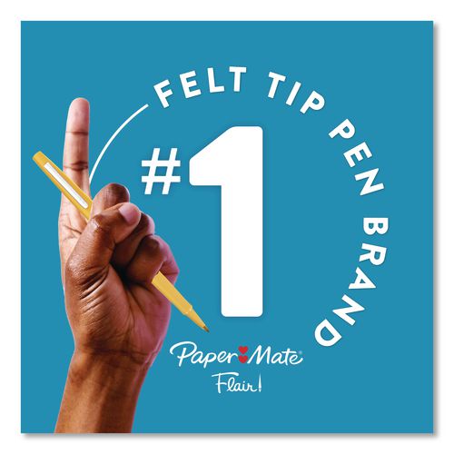 Image of Paper Mate® 2097886 Flair Felt Tip Porous Point Pen, Retro Accents, Stick, Medium 0.7mm, Randomly Assorted Ink, Randomly Assorted Barrel, 12/Pack