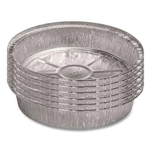 Image of HFA® HFA 400440 Round Aluminum Containers, 32 oz, 9.03" Diameter x 1.25" h, Silver, 500/Carton