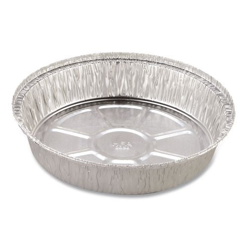 Image of HFA® HFA 400440 Round Aluminum Containers, 32 oz, 9.03" Diameter x 1.25" h, Silver, 500/Carton