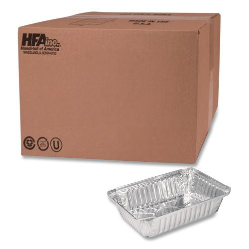 Image of HFA® 2061-30-500 Aluminum Oblong Pan, Shallow, 1.5 lb, 6 x 8.59 x 1.25, Silver, 500/Carton