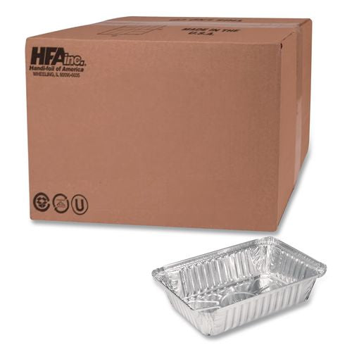 Image of HFA® 2060-30-500 Aluminum Oblong Pan, 1.5 lb, 5.13 x 7.06 x 1.69, Silver, 500/Carton