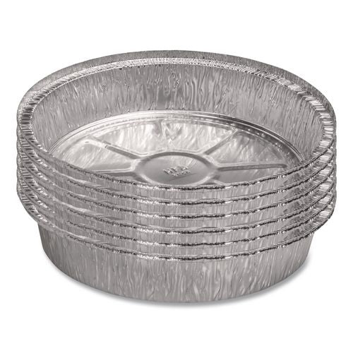 Image of HFA® HFA 204600 Round Aluminum Container, 48 oz, 9" Diameter x 1.66" h, Silver, 500/Carton