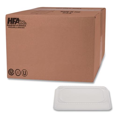 Image of HFA® 2062DL Plastic Dome Lids, Fits Oblong Pans 2061/2062, 8.25 x 5.88, Clear, 500/Carton
