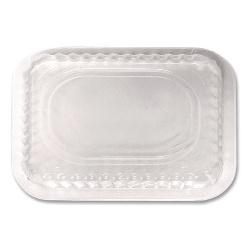 Image of HFA® 2059DL-1000 Plastic Dome Lids, Fits 1 lb Oblong Pan, Clear, 1,000/Carton