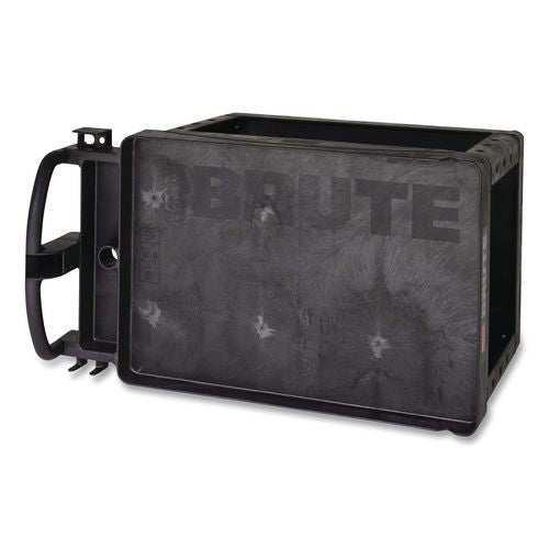 Image of Rubbermaid® Commercial FG454600BLA BRUTE Heavy-Duty Utility Cart with Lipped Shelves, Plastic, 2 Shelves, 750 lb Capacity, 26" x 55" x 33.25", Black