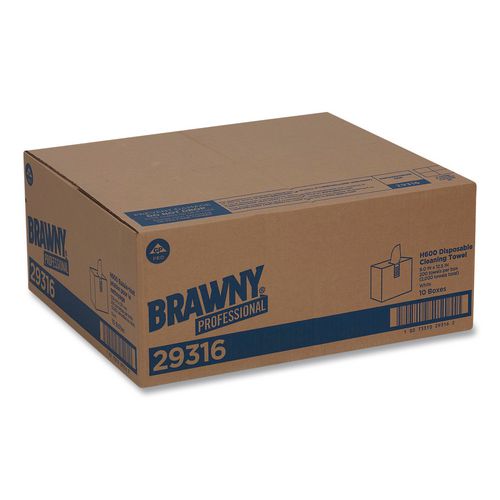 Image of Brawny® Professional 29316 Lightweight Disposable Shop Towels, 9.1 x 12.5, White, 200/Box