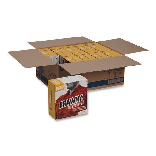 Image of Brawny® Professional 29316 Lightweight Disposable Shop Towels, 9.1 x 12.5, White, 200/Box