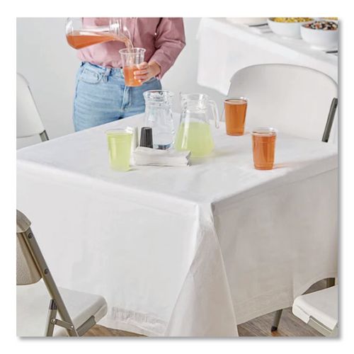 Image of Hoffmaster® 210066 Tissue/poly Tablecovers, 72" X 72", White, 25/carton