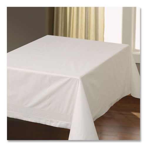 Image of Hoffmaster® 210066 Tissue/poly Tablecovers, 72" X 72", White, 25/carton