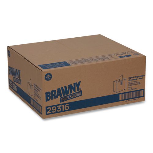 Image of Brawny® Professional 29316 Lightweight Disposable Shop Towels, 9.1 x 12.5, White, 2,000/Carton