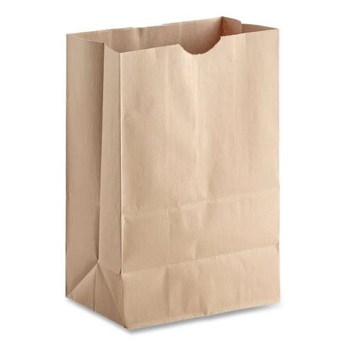 Image of Ross & Wallace Paper Products 110411 Grocery Paper Bags, 1/6 BBL Size, 57# Basis Weight, 12" x 7" x 17", Kraft, 500/Bundle
