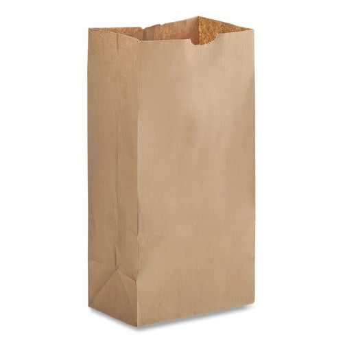 Image of Ross & Wallace Paper Products 130312500SP Grocery Paper Bags, 12# Size, 50# Basis Weight, 7" x 4.38" x 13.75", Kraft, 500/Bundle