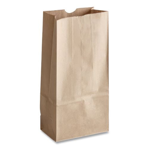 Image of Ross & Wallace Paper Products 130316SP Grocery Paper Bags, 16# Size, Heavy-Duty, 50# Basis Weight, 7.75" x 4.75" x 16", Kraft, 500/Bundle