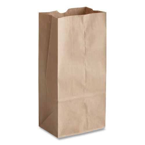 Image of Ross & Wallace Paper Products 130310500SP Grocery Paper Bags, 10# Size, Heavy-Duty, 50# Basis Weight, 7" x 4.38" x 13.75", Kraft, 500/Bundle