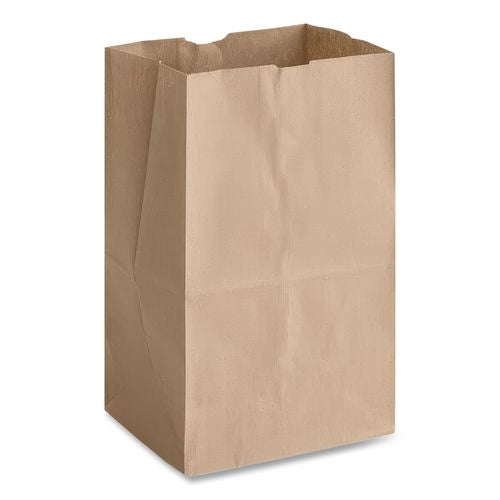 Image of Ross & Wallace Paper Products 100321500PK/BL Grocery Paper Bags, 20# Squat Size, 40# Basis Weight, 8.13" x 5.88" x 12.5", Kraft, 500/Bundle