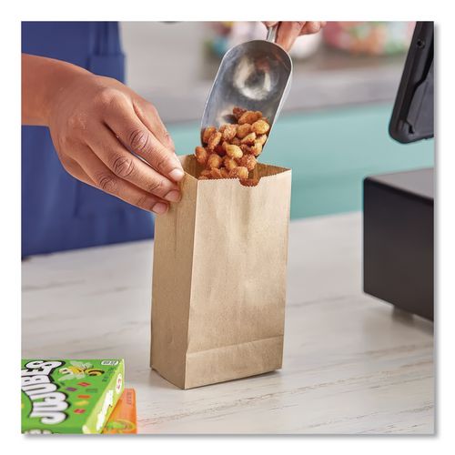Image of Ross & Wallace Paper Products 100301500PK/BL Grocery Paper Bags, 1# Size, 30# Basis Weight, 3.5" x 2.25" x 6.63", Kraft, 500/Bundle