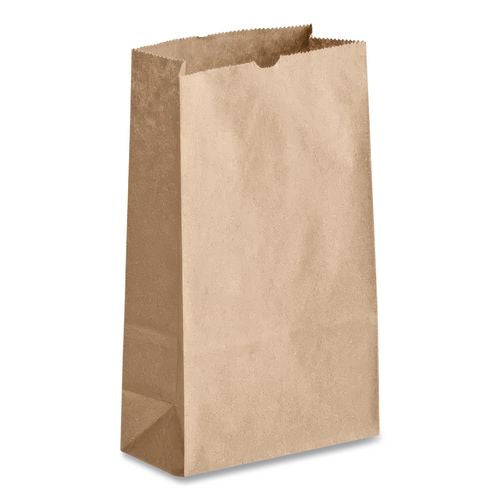 Image of Ross & Wallace Paper Products 100302500PK/BL Grocery Paper Bags, 2# Size, 30# Basis Weight, 4.13" x 2.63" x 7.88", Kraft, 500/Bundle