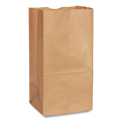 Image of Ross & Wallace Paper Products 100308500PK/BL Grocery Paper Bags, 8# Size, 35# Basis Weight, 6" x 3.88" x 12.5", Kraft, 500/Bundle