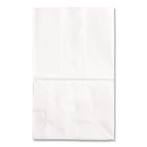 Image of Ross & Wallace Paper Products 120321500PK/BL Grocery Paper Bags, 20# Squat Size, 40# Basis Weight, 8.13" x 5.88" x 12.5", White, 500/Bundle