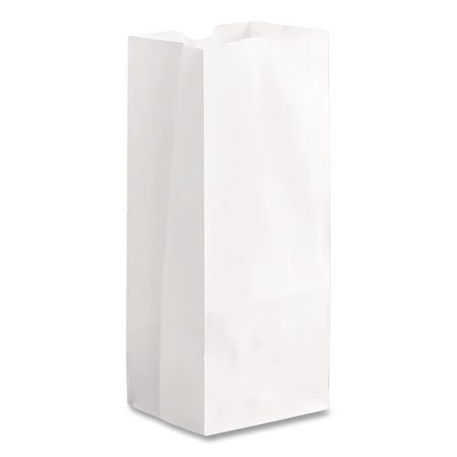 Image of Ross & Wallace Paper Products 120304500PK/BL Grocery Paper Bags, 4# Size, 30# Basis Weight, 5" x 3.13" x 9.88", White, 500/Bundle