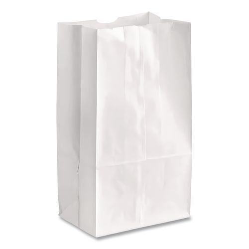 Image of Ross & Wallace Paper Products 120312500PK/BL Grocery Paper Bags, 12# Size, 40# Basis Weight, 7" x 4.38" x 13.75", White, 500/Bundle
