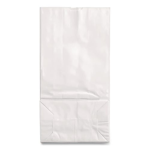 Image of Ross & Wallace Paper Products 120312500PK/BL Grocery Paper Bags, 12# Size, 40# Basis Weight, 7" x 4.38" x 13.75", White, 500/Bundle