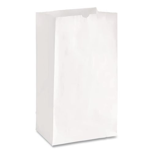 Image of Ross & Wallace Paper Products 120316500PK/BL Grocery Paper Bags, 16# Size, 40# Basis Weight, 7.75" x 4.75" x 16", White, 500/Bundle