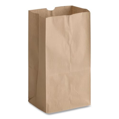 Image of Ross & Wallace Paper Products 130321500PK/BL Grocery Paper Bags, 20# Squat Size, Extra-Heavy-Duty, 60# Basis Weight, 8.13" x 5.88" x 12.5", Kraft, 500/Bundle