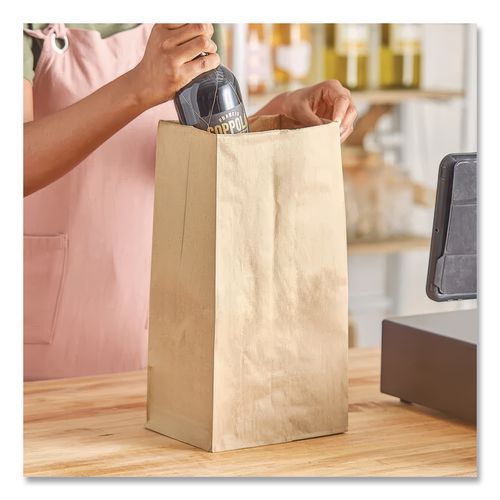 Image of Ross & Wallace Paper Products 130302500PK/BL Grocery Paper Bags, 2# Size, X-Heavy-Duty, 50# Basis Weight, 4.13" x 2.63" x 7.88", Kraft, 250 Bags/Pack, 2 Packs/Bundle