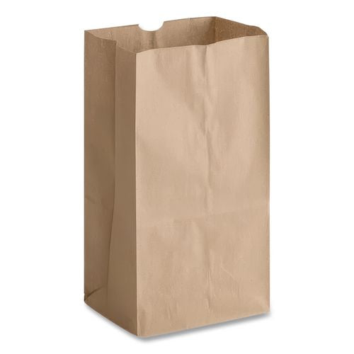 Image of Ross & Wallace Paper Products 130326 Grocery Paper Bags, 25# Squat Size, Extra-Heavy-Duty, 60# Basis Weight, 8.25" x 5.25" x 16.13", Kraft, 500/Bundle