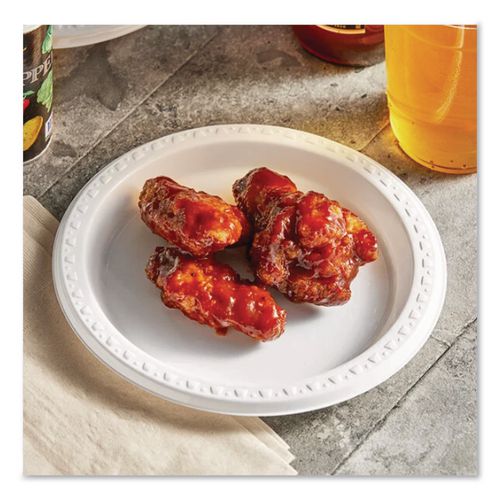 Image of Chinet® 81209 Heavyweight Plastic Plates, 9" Dia, White, 125/pack, 4 Packs/carton
