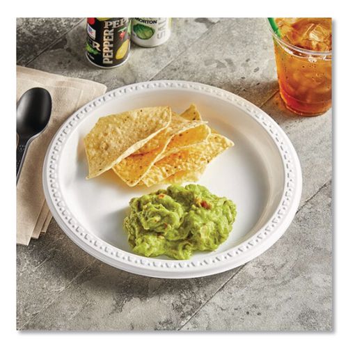 Image of Chinet® 81209 Heavyweight Plastic Plates, 9" Dia, White, 125/pack, 4 Packs/carton