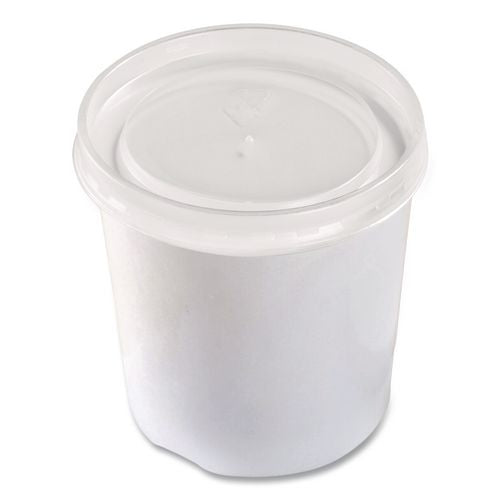 Image of Chinet® 89112 Plastic High Heat Vented Lid, Fits 16 oz to 32 oz Containers, White, 50/Bag, 10 Bags/Carton