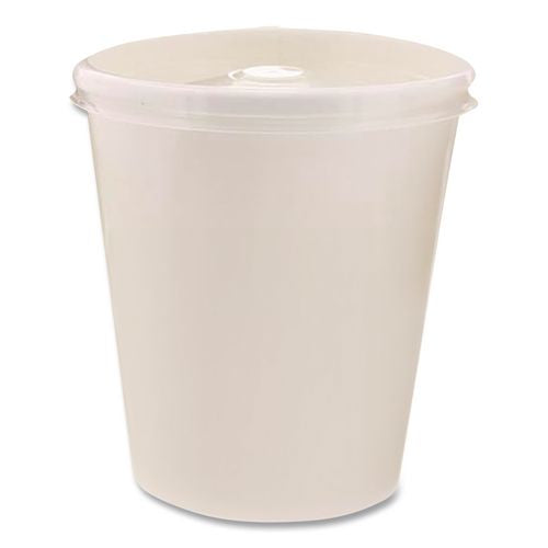 Image of Chinet® 89112 Plastic High Heat Vented Lid, Fits 16 oz to 32 oz Containers, White, 50/Bag, 10 Bags/Carton