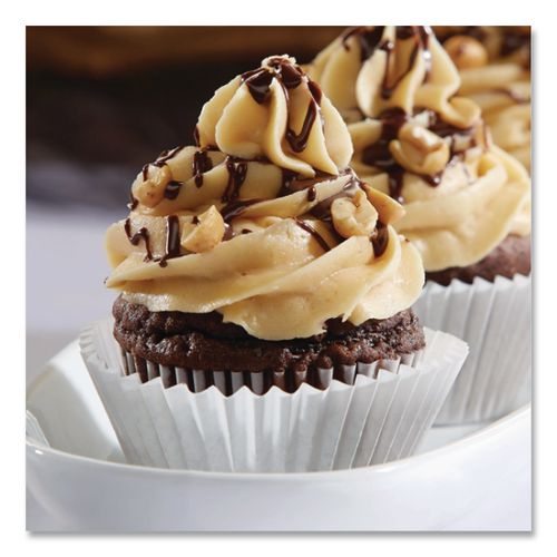 Image of Hoffmaster® 610070 Fluted Bake Cups, 2.25" Diameter x 1.88" h, White, Paper, 500/Pack, 20 Packs/Carton