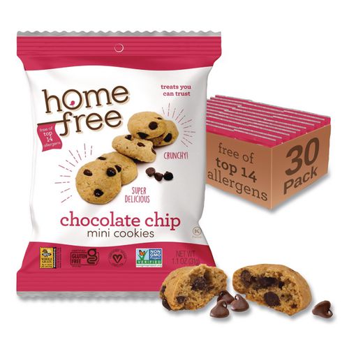Image of Homefree® LGFMCC30 Gluten Free Chocolate Chip Mini Cookies, 1.1 Oz Pack, 30/carton