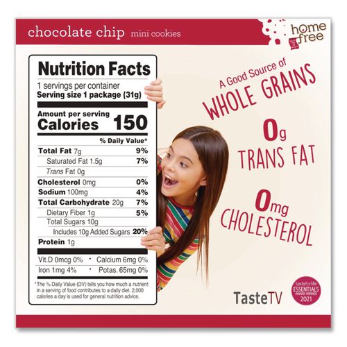 Image of Homefree® LGFMCC30 Gluten Free Chocolate Chip Mini Cookies, 1.1 Oz Pack, 30/carton