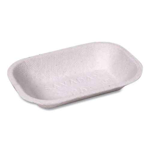 Image of Chinet® 10408 Savaday Molded Fiber Food Tray, 4 x 6, Beige, Paper, 250/Bag, 4 Bags/Carton