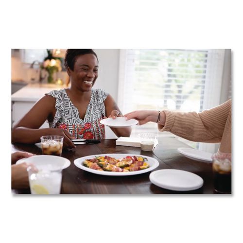 Image of ChinetÂ® Classic Paper Plates, 6.75" Dia, White, 125/pack, 8 Packs/carton
