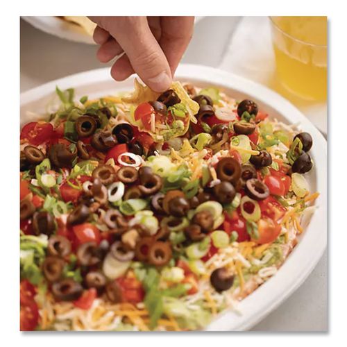 Image of Chinet® 21257 Classic Paper Dinnerware, Platter, 9.75 x 12.5, White, 500/Carton