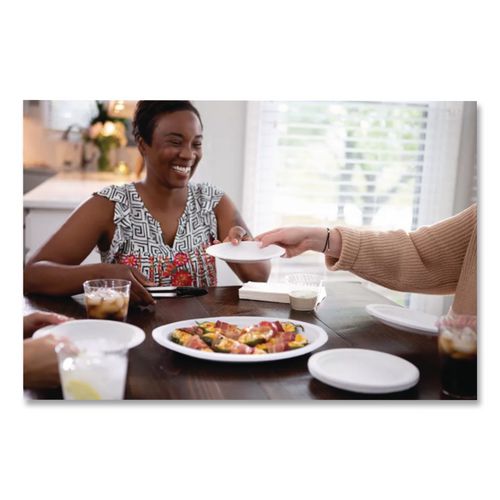 Image of Chinet® 25774 PaperPro Naturals Molded Fiber Dinnerware, Round Plates, 6" dia, White, 125/Pack, 8 Packs/Carton