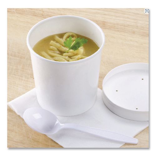 Image of ChinetÂ® Paper Food Containers, 64 oz, White, 25/Pack, 10 Packs/Carton