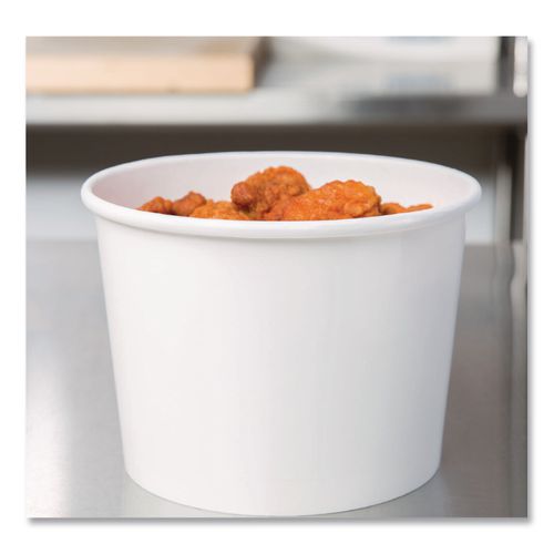 Image of ChinetÂ® Paper Food Containers, 64 oz, White, 25/Pack, 10 Packs/Carton