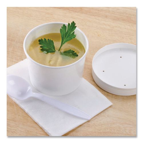 Image of Chinet® 71037 Squat Paper Food Container, 8 oz to 10 oz, White, 50/Pack, 20/Carton