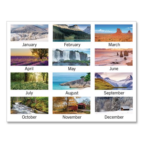 Image of AT-A-GLANCE® 89802 Landscape Panoramic Desk Pad, Landscapes Photography, 22 x 17, White Sheets, Clear Corners, 12-Month (Jan to Dec): 2025