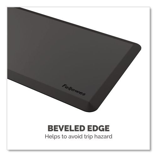 Image of Fellowes® 8707002 Anti-Fatigue Wellness Mat, Rectangular, Black Surface, 36" x 24"